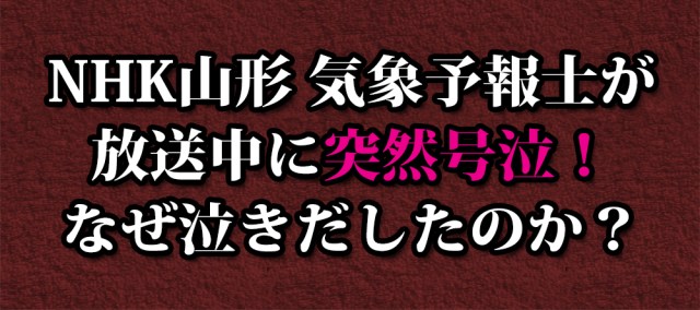 NHK山形気象予報士の女性が突然号泣 / ことの真相をNHKに聞いてみたら思わず応援したくなった