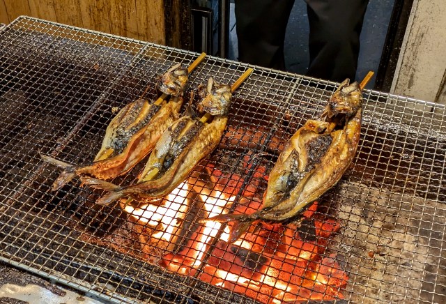 【コメダもビックリ】日本海さかな街の「はまやき安兵衛」で焼きたてのサバの『小』を頼んだら、スゲエのが出てきた！