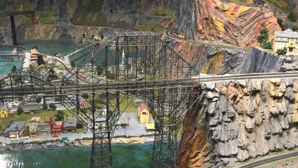 'Iron Valley' model railroad scene at Northlandz in Flemington, New Jersey. 