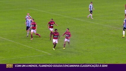 Com um a menos, Flamengo goleia Grêmio e encaminha vaga nas semifinais da Copa do Brasil