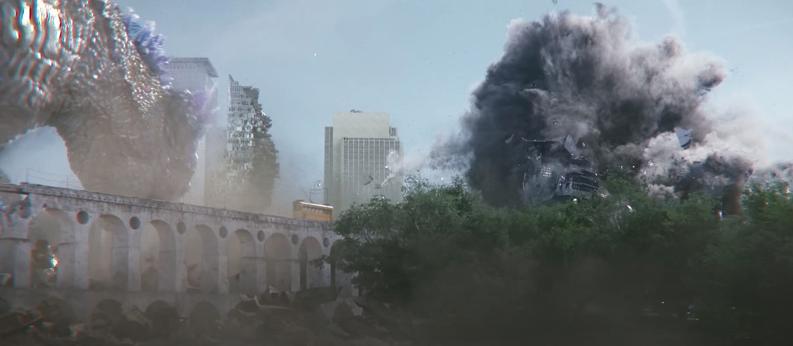 Arcos da Lapa em cena de Godzilla X Kong: O Novo Império — Foto: Reprodução / Youtube