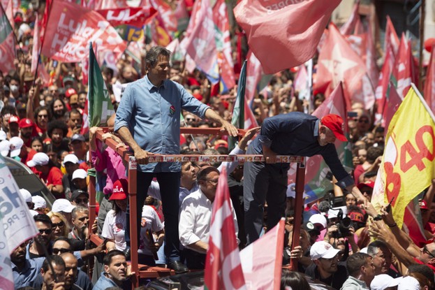 O candidato do PT ao governo de São Paulo, Fernando Haddad, durante ato de campanha em Campinas