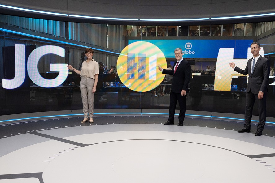 Os jornalistas Renata Lo Prete, Roberto Kovalick e César Tralli: TV Globo anuncia programação 2024