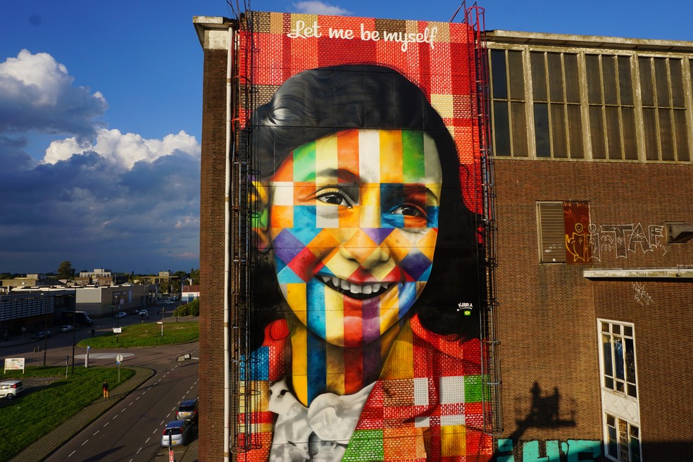 Mural Anne Frank em Amsterdã Holanda — Foto: Divulgação