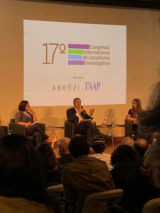 O ministro Luís Roberto Barroso no 17º Congresso Internacional de Jornalismo Investigativo, organizado pela Associação Brasileira de Jornalismo Investigativo (Abraji) e pela  Fundação Armando Alvares Penteado (Faap)