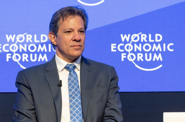 O ministro da Fazenda, Fernando Haddad, participa do Fórum Econômico Mundial, em Davos
