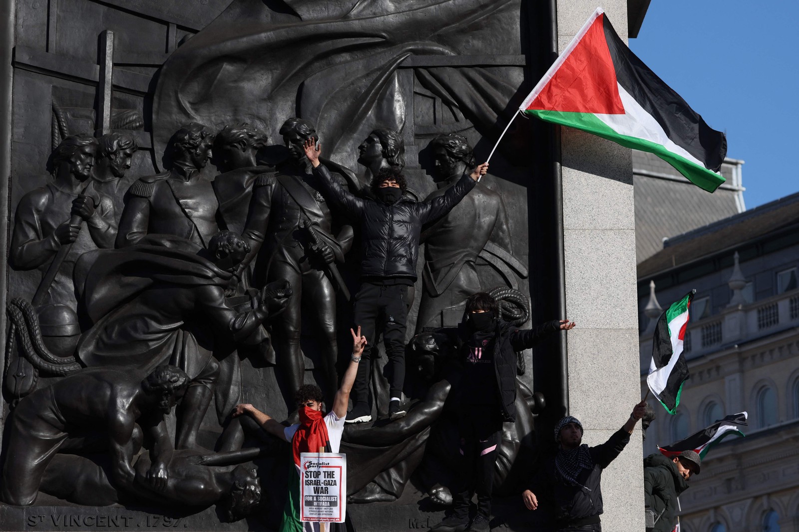 Manifestação pró-Palestina acontece em Londres, Inglaterra — Foto: Adrian Dennis/AFP