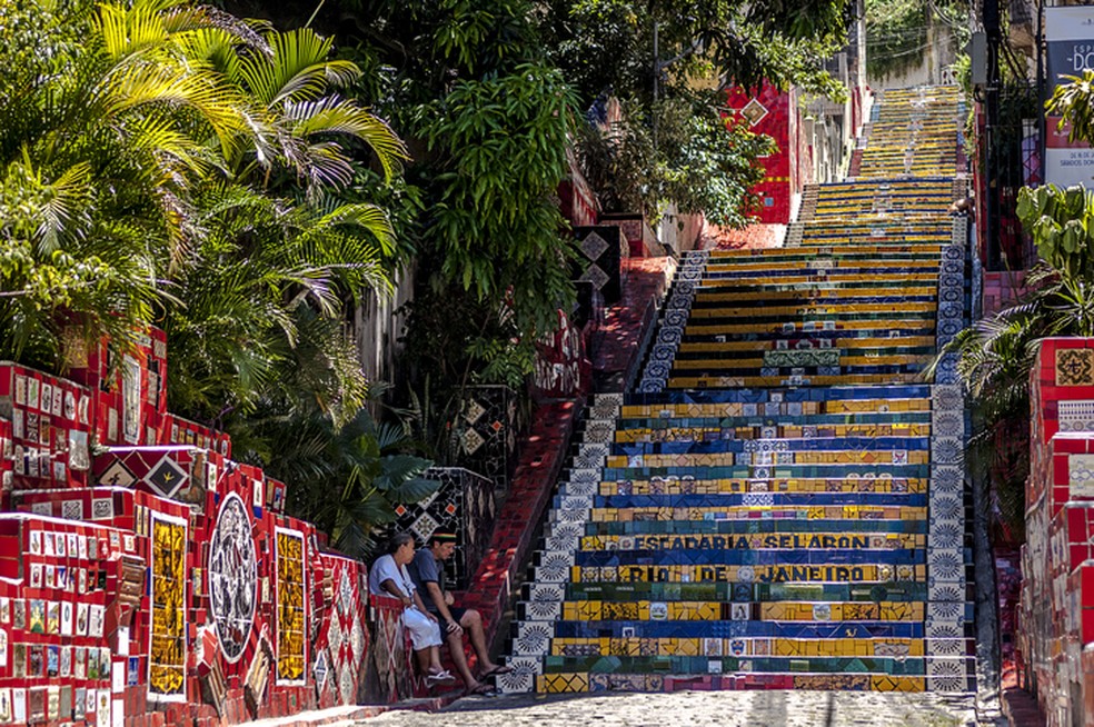 A Escadaria Selarón é uma obra-prima do artista plástico chileno Jorge Selarón. Getty Images — Foto:         