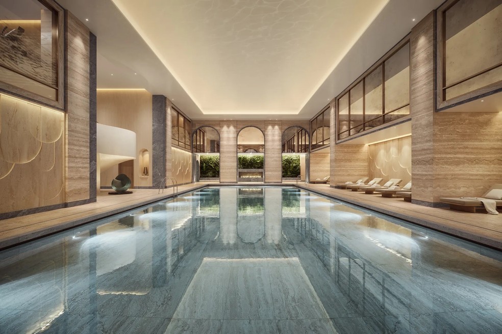 piscina do Raffles London at The OWO  — Foto: Reprodução/ Instagram