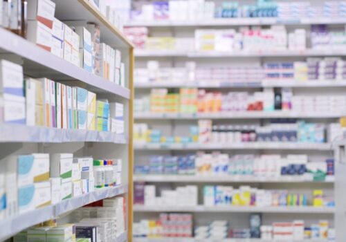 Pharmacy shelves