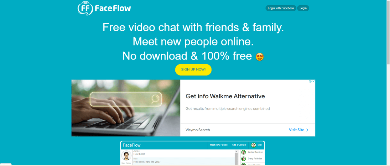 FaceFlow site like Omegle