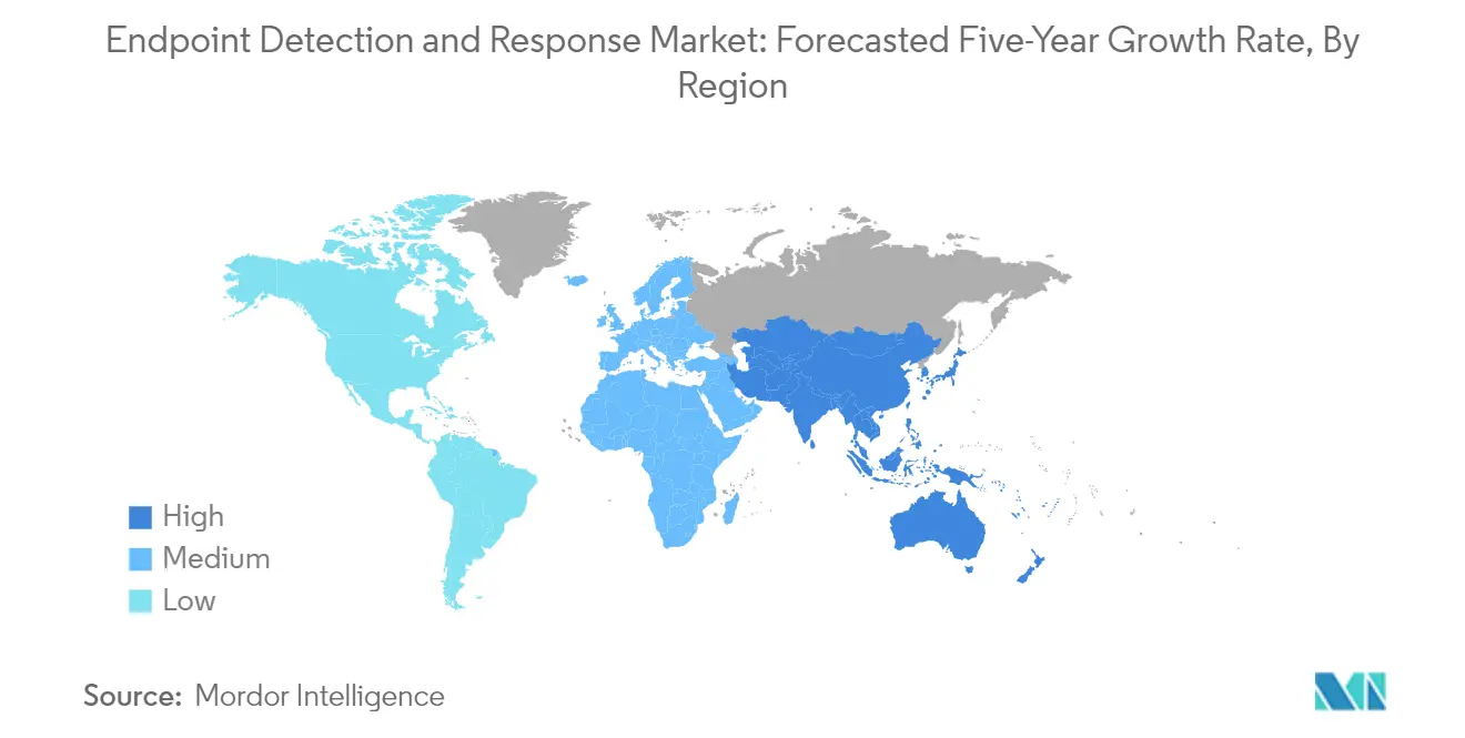 Market Analysis of Endpoint Detection And Response Market: Forecasted Growth Rate by Region