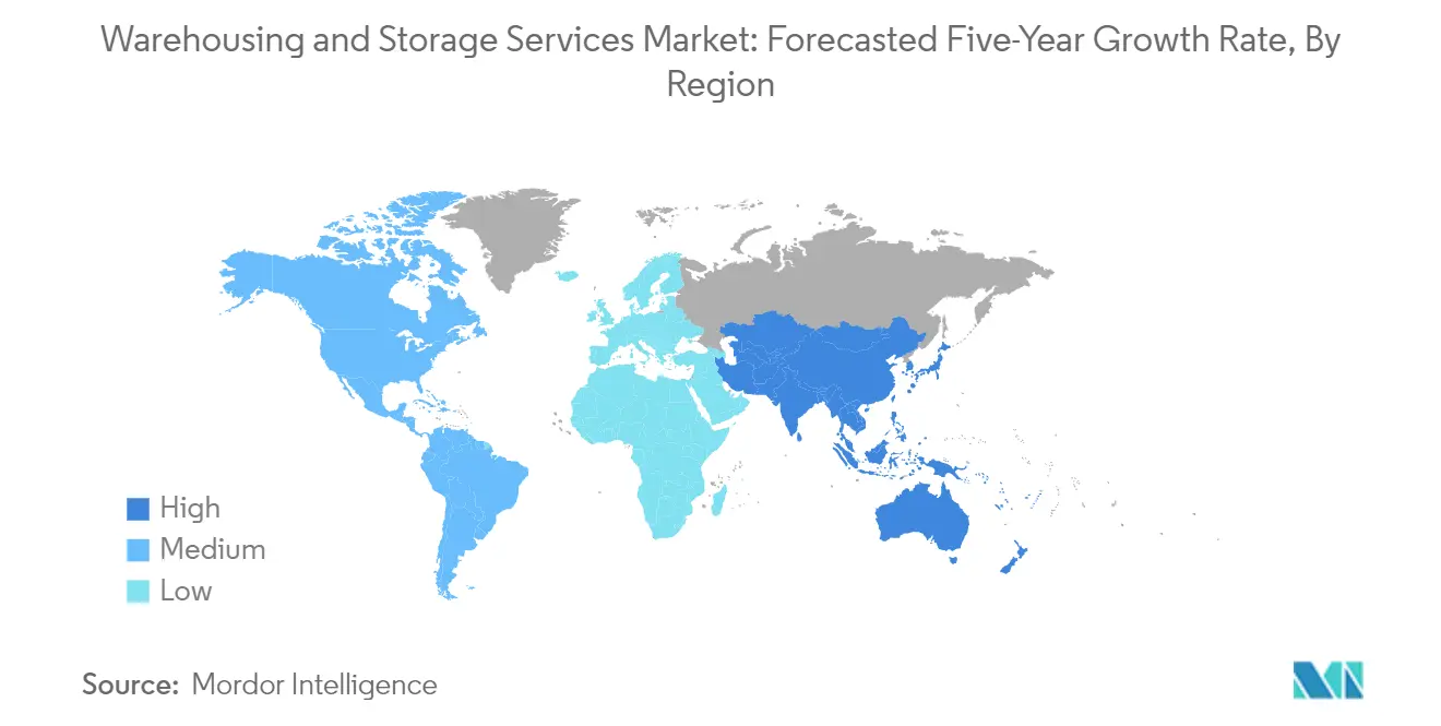 Market Analysis of Warehousing and Storage Services Market: Forecasted Growth Rate by Region