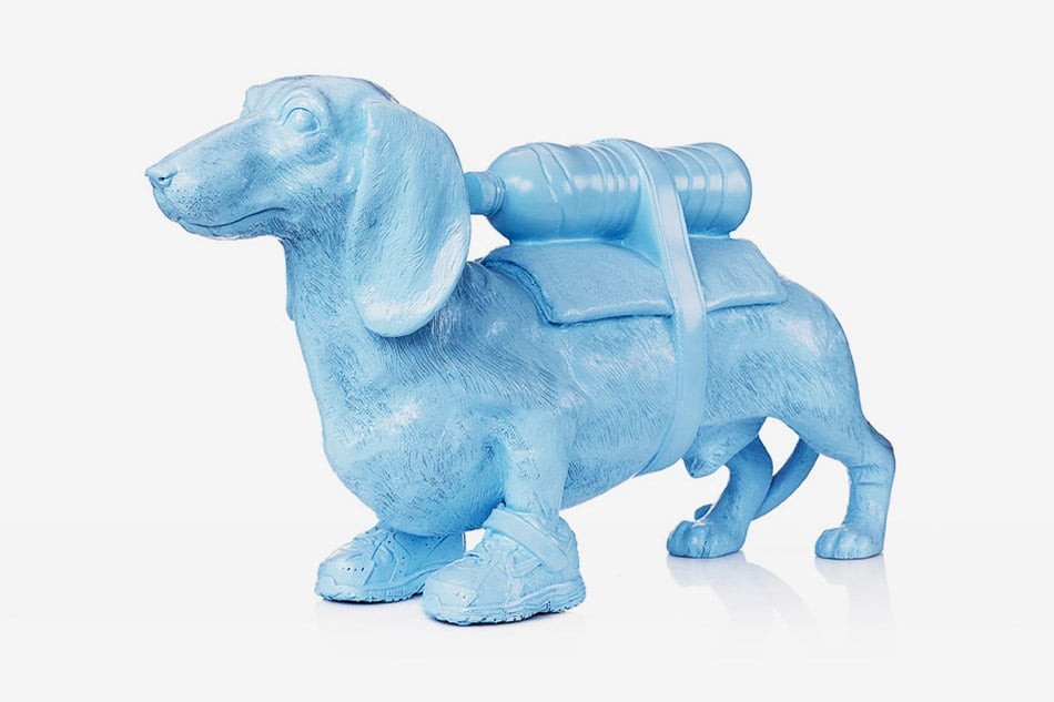 William Sweetlove, Cloned Dachshund with pet bottle, 2011