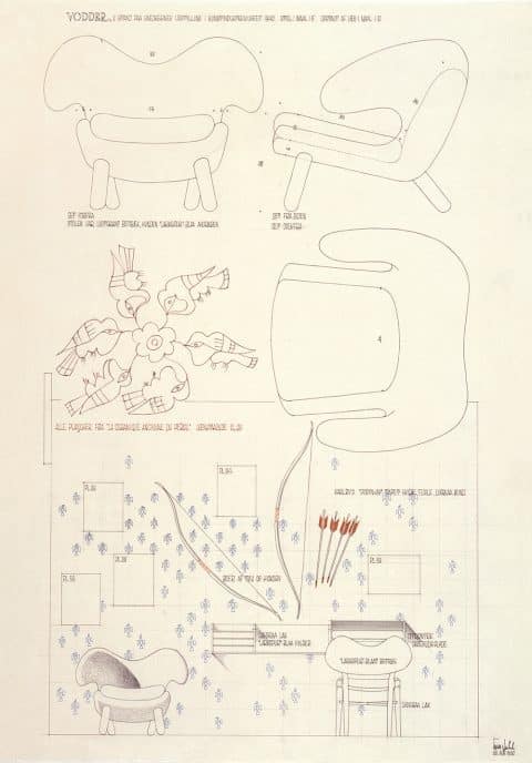 Juhl's specifications for a display at the Copenhagen Cabinetmakers’ Guild fair in 1940