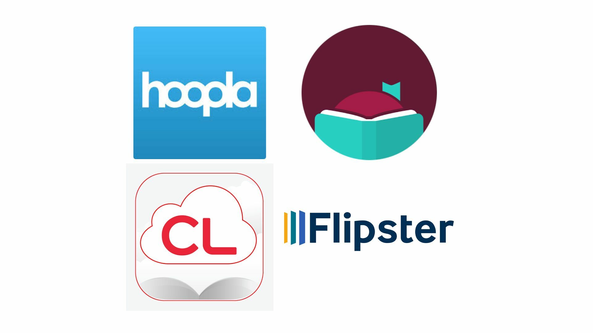 Hoopla, Libby, Cloud Library, Flipster