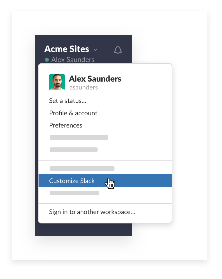 Customize Slack workspace