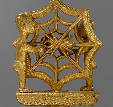 Linguist Staff (Okyeame), 19th–early 20th century (Ghana, Akan peoples, Asante), gold foil, wood, nails, 156.5 x 14.6 x 5.7 cm (The Metropolitan Museum of Art, New York)