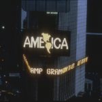 Alfredo Jaar, A Logo for America, 1987, Spectacolor animation, Times Square, New York City, 42 sec. (Photos: Jane Dickson/Public Art Fund)