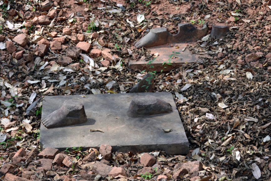 Pedestal with feet fragments, Prasat Chen, Koh Ker, Cambodia, photo: © Simon Warrack, by permission, all rights reserved