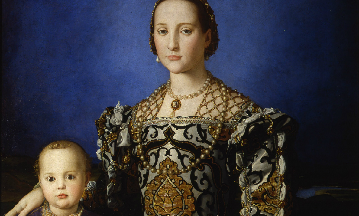 Bronzino, Portrait of Eleonora di Toledo with her son Giovanni, 1544-1545, oil on panel, 115 x 96 cm (Galleria degli Uffizi, Florence)