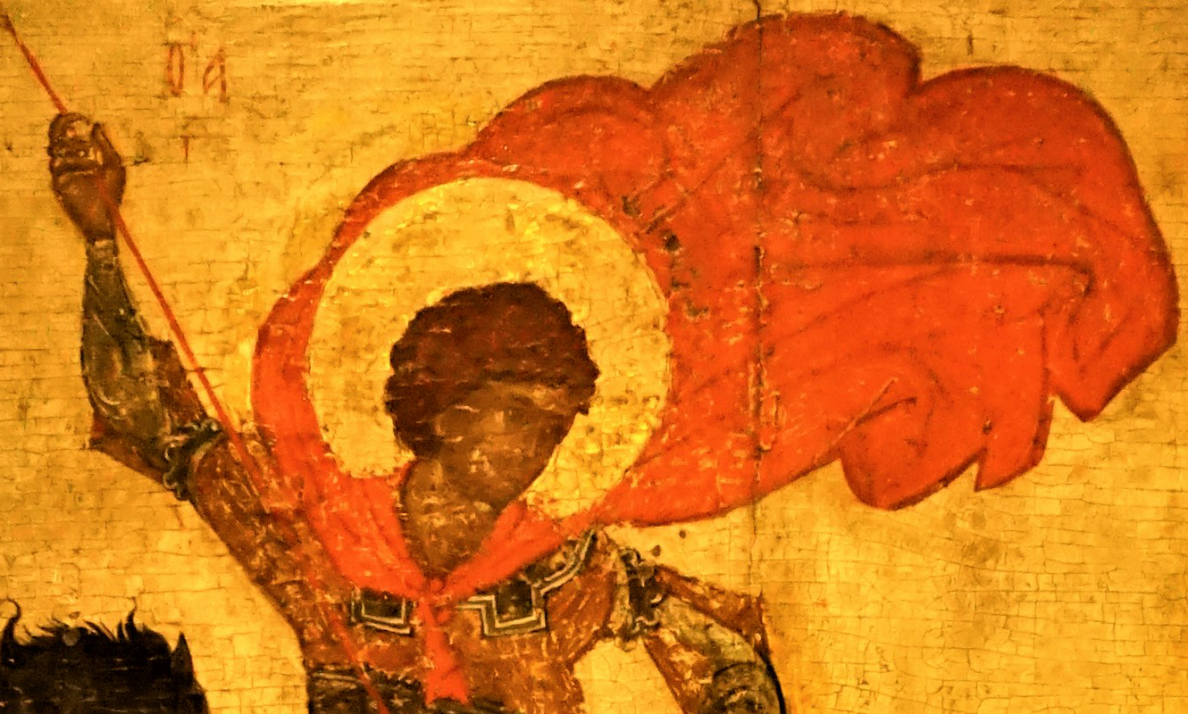 Icon of St. George ('The Black George'), c. 1400-1450, tempera on panel, 77.4 x 57 cm (The British Museum)