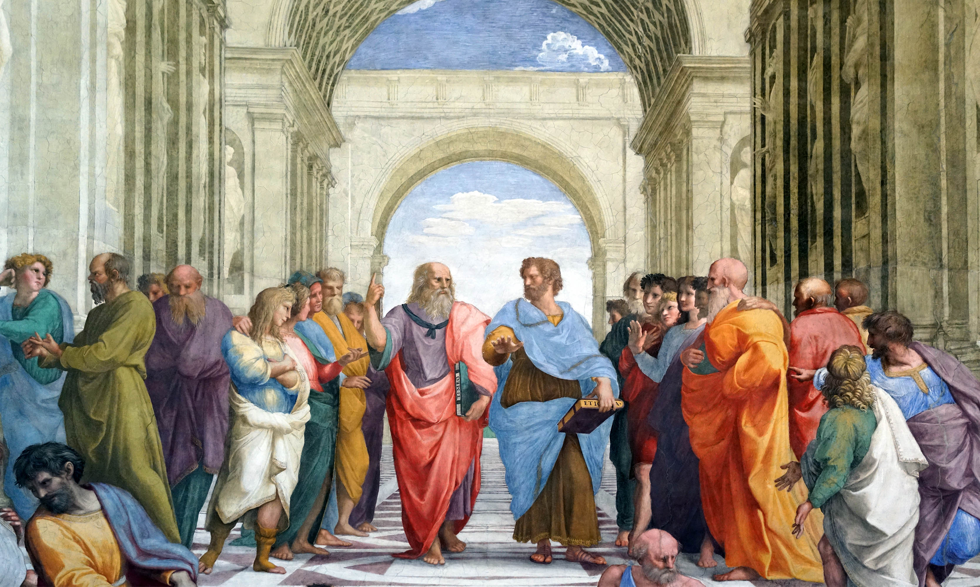 Raphael, School of Athens, 1509–11, fresco (Stanza della Segnatura, Papal Palace, Vatican)