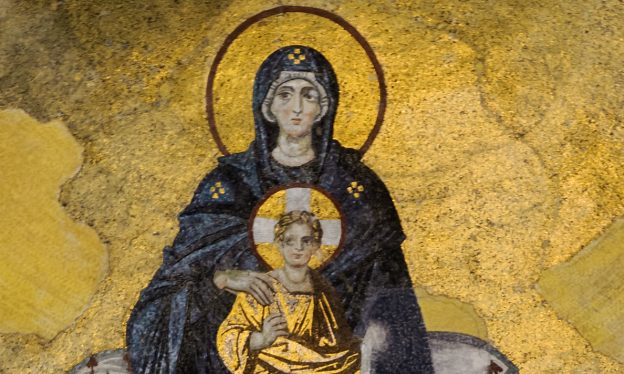 Theotokos mosaic, 867, apse, Hagia Sophia, Istanbul