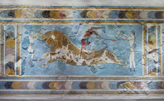 Bull-leaping fresco from the palace of Knossos