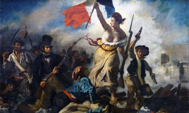 Eugène Delacroix, Liberty Leading the People (July 28, 1830), September – December 1830, oil on canvas, 260 x 325 cm (Musée du Louvre, Paris)