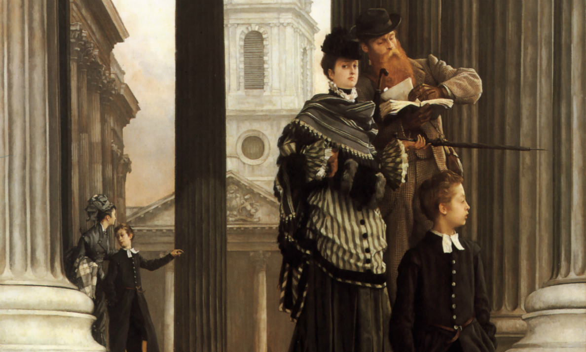 James Tissot, London Visitors, 1874, oil on canvas, 160 x 114 cm (Toledo Art Museum)