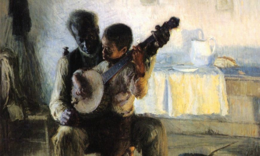 Detail, Henry Ossawa Tanner, <em>The Banjo Lesson</em>, 1893, oil on canvas, 49 × 35.5 inches  / 124.5 × 90.2 cm (Hampton University Museum, Hampton, VA)