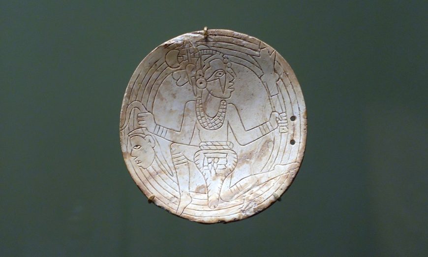 Gorget, c. 1250–1350 (probably Middle Mississippian Tradition), whelk shell, 10 x 2 cm (National Museum of the American Indian, Smithsonian Institution, Washington, D.C.)