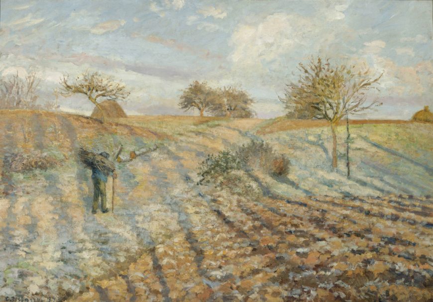 Camille Pissarro: Hoar Frost (White Frost), 1873, oil on canvas, 65 s 93 cm (Musée d'Orsay, Paris)