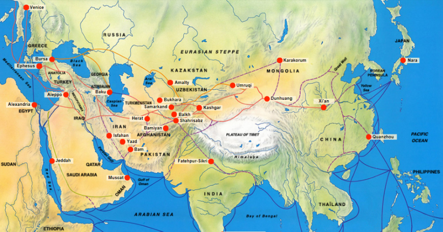 Map of the Silk Road