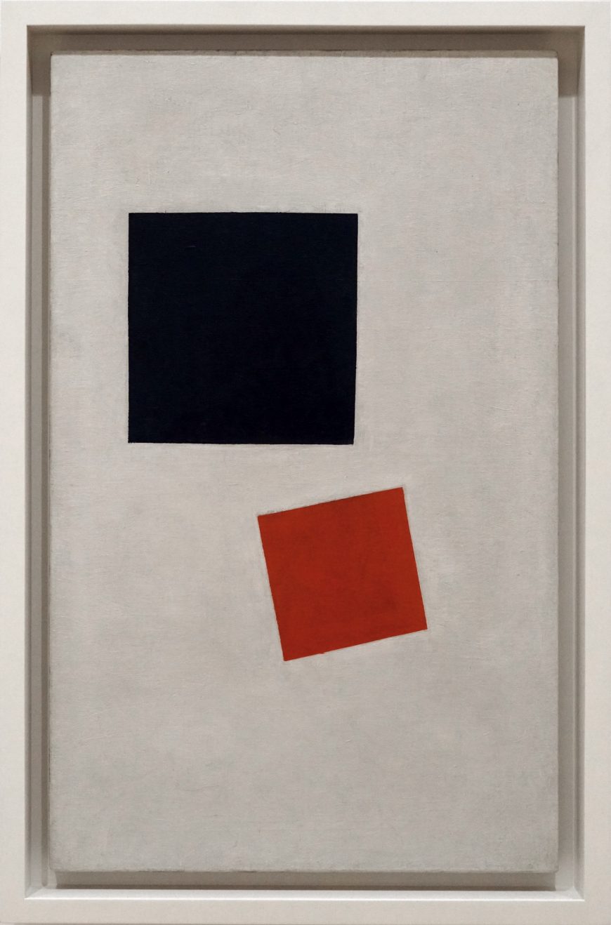 Kazmir Malevich, Painterly Realism of a Boy with a Knapsack - Color Masses in the Fourth Dimension, 1915, oil on canvas, 71.1 x 44.5 cm (The Museum of Modern Art)