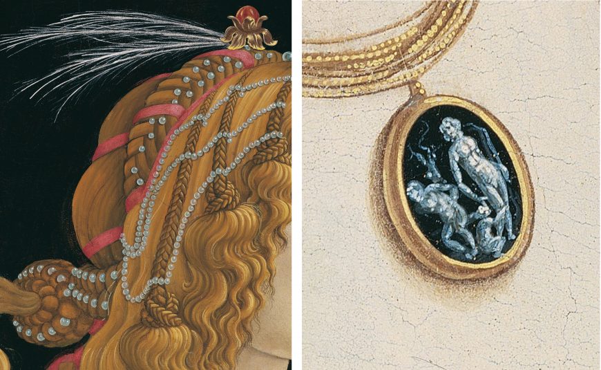 Details, Sandro Botticelli, Portrait of a Young Woman, 1480–1485