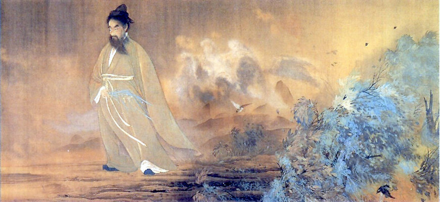 Yokoyama Taikan, Kutsugen (The Legendary Chinese Poet Qu Yuan), 1898, hanging scroll, colors on silk, 132.7 × 289.7 cm (Itsukushima shrine, Hiroshima, image: public domain)