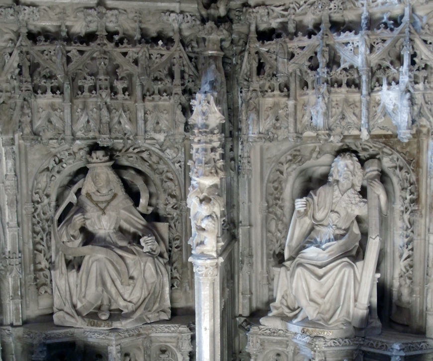 Gil de Siloe, The Tomb of Juan II of Castile and Isabel of Portugal, detail of Joseph and Samson, 1489-93, alabaster