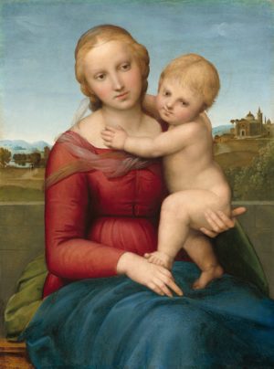 Raphael, The Small Cowper Madonna, c. 1505, oil on panel, 59.5 x 44 cm (National Gallery of Art, Washington, D.C.)