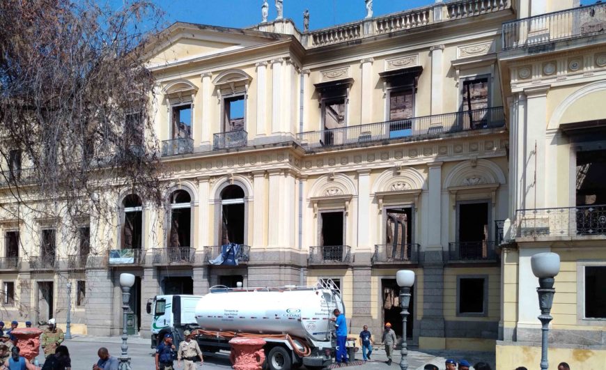 National Museum of Brazil after the fire on September 2, 2018