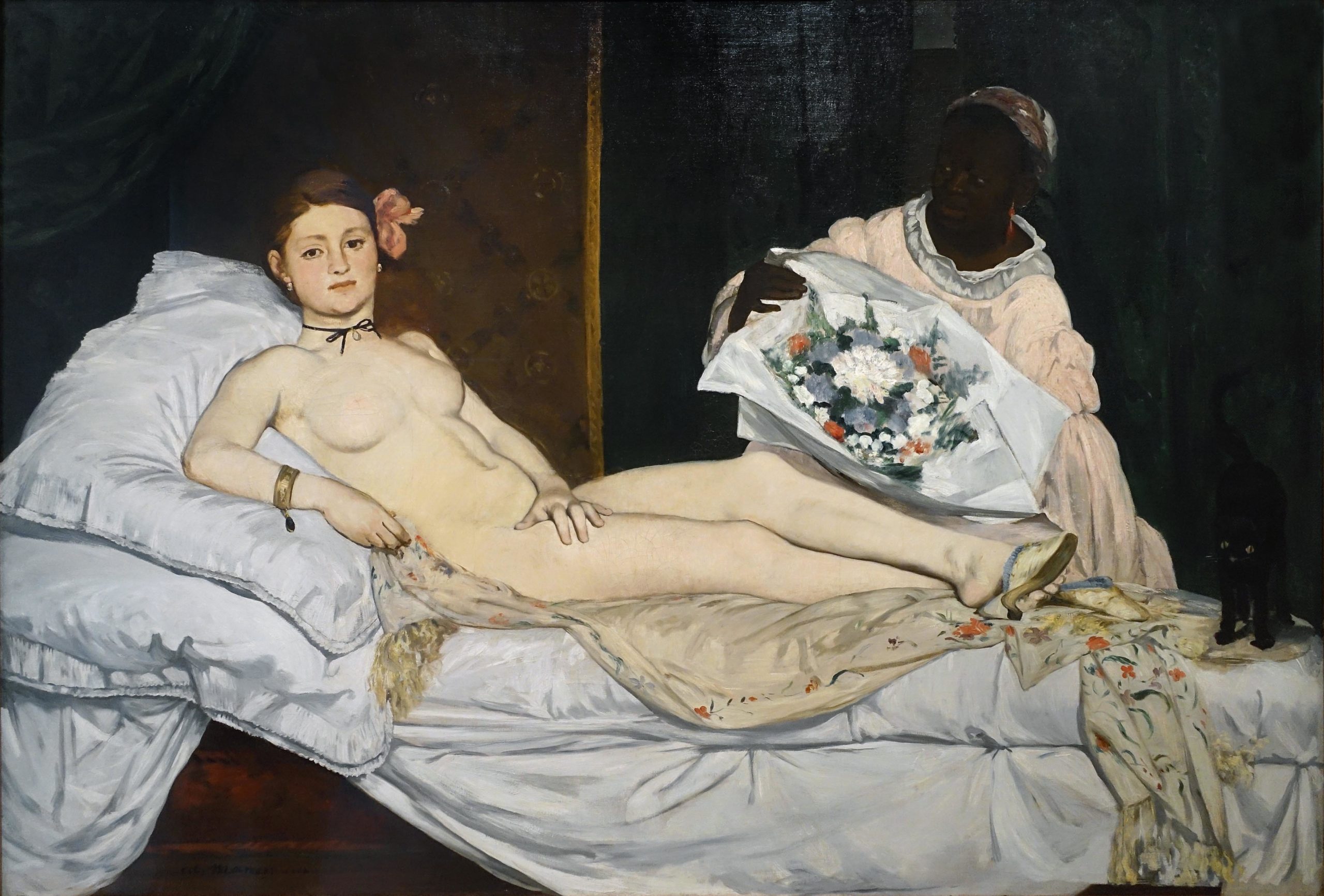 Édouard Manet, Olympia, 1863, oil on canvas, 130 x 190 cm (Musée d'Orsay, Paris; photo: Steven Zucker, CC BY-NC-SA 2.0)