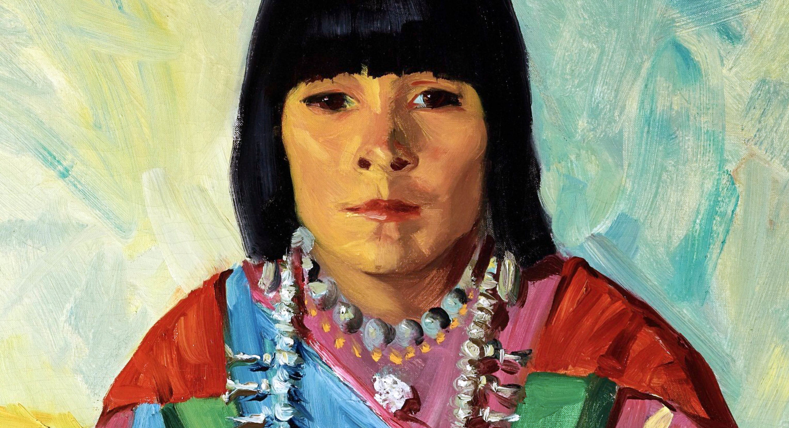 Detail, Robert Henri, Tom Po Qui (Water of Antelope Lake/Indian Girl/Romancita), 1914, oil on canvas; 40-½ x 32-½ inches (Denver Art Museum)