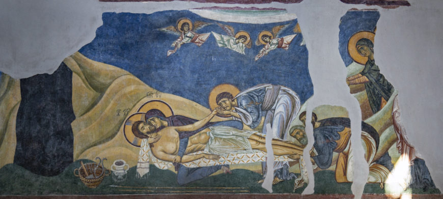 Threnos fresco, 1164, Saint Panteleimon, Gorno Nerezi, North Macedonia (photo: Byzantologist, CC BY-NC-SA 2.0)