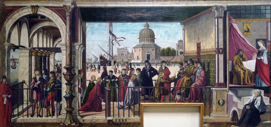 Vittore Carpaccio, Arrival of the Ambassadors from the Saint Ursula cycle, 1490-96, tempera on canvas, 278 x 589 cm (Gallerie dell'Accademia, Venice) (photo: Steven Zucker, CC BY-NC-SA 2.0)