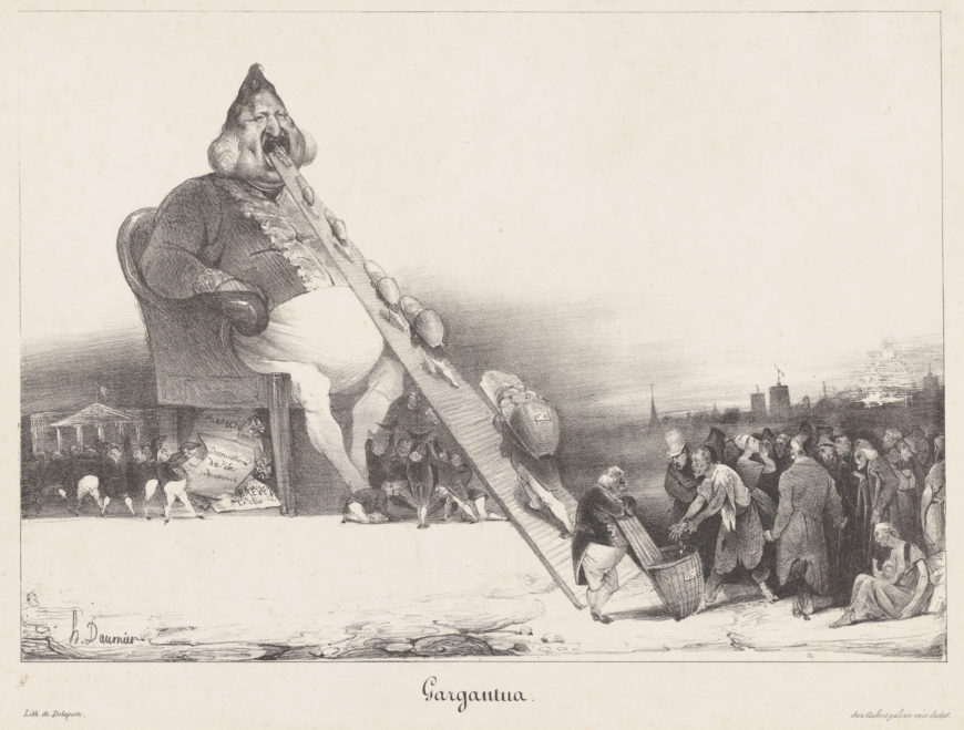 Honoré Daumier,Gargantua, 1831, lithograph, 23/5 x 30.6 cm (Yale University Art Gallery)