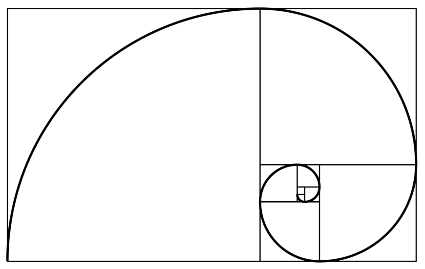 A Fibonacci spiral that approximates the Golden ration