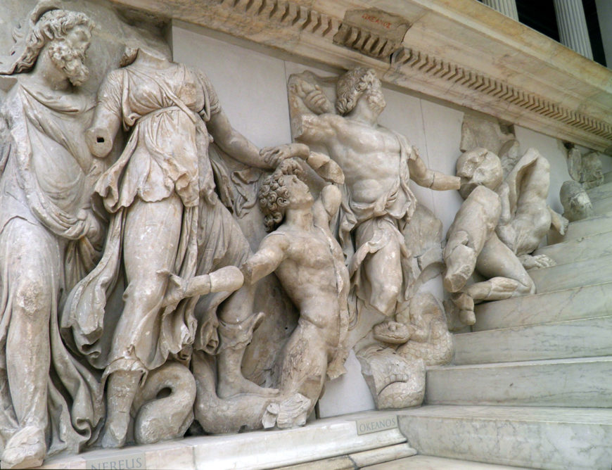 North side of grand staircase, Pergamon Altar (photo: Carole Raddato, CC BY-SA 2.0)