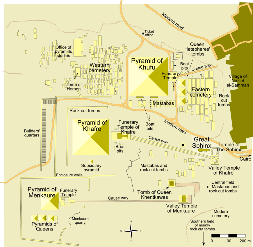 Map of Giza pyramid complex (map by: MesserWoland, CC BY-SA 3.0)