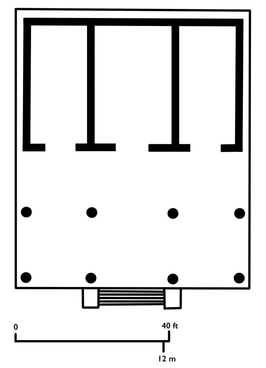 Typical Etruscan temple plan